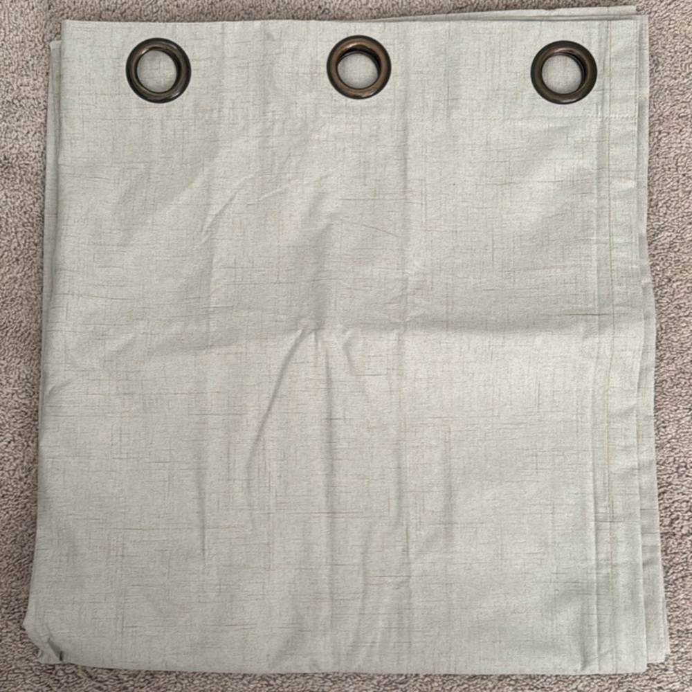 Light Gray/Beige Blackout Curtain Panel with Bronze Grommets